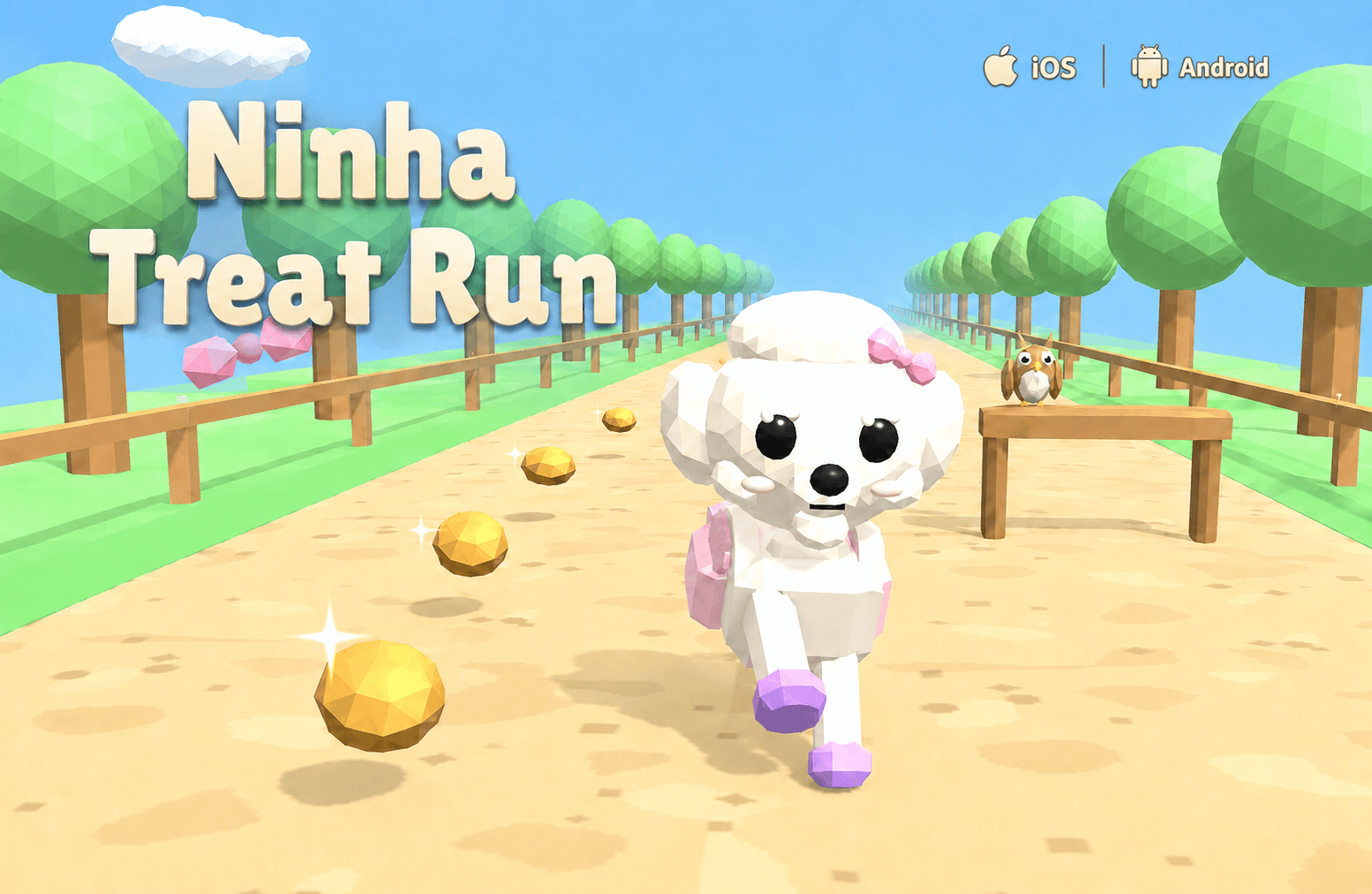 Ninha Treat Run — key art of Ninha running through the course